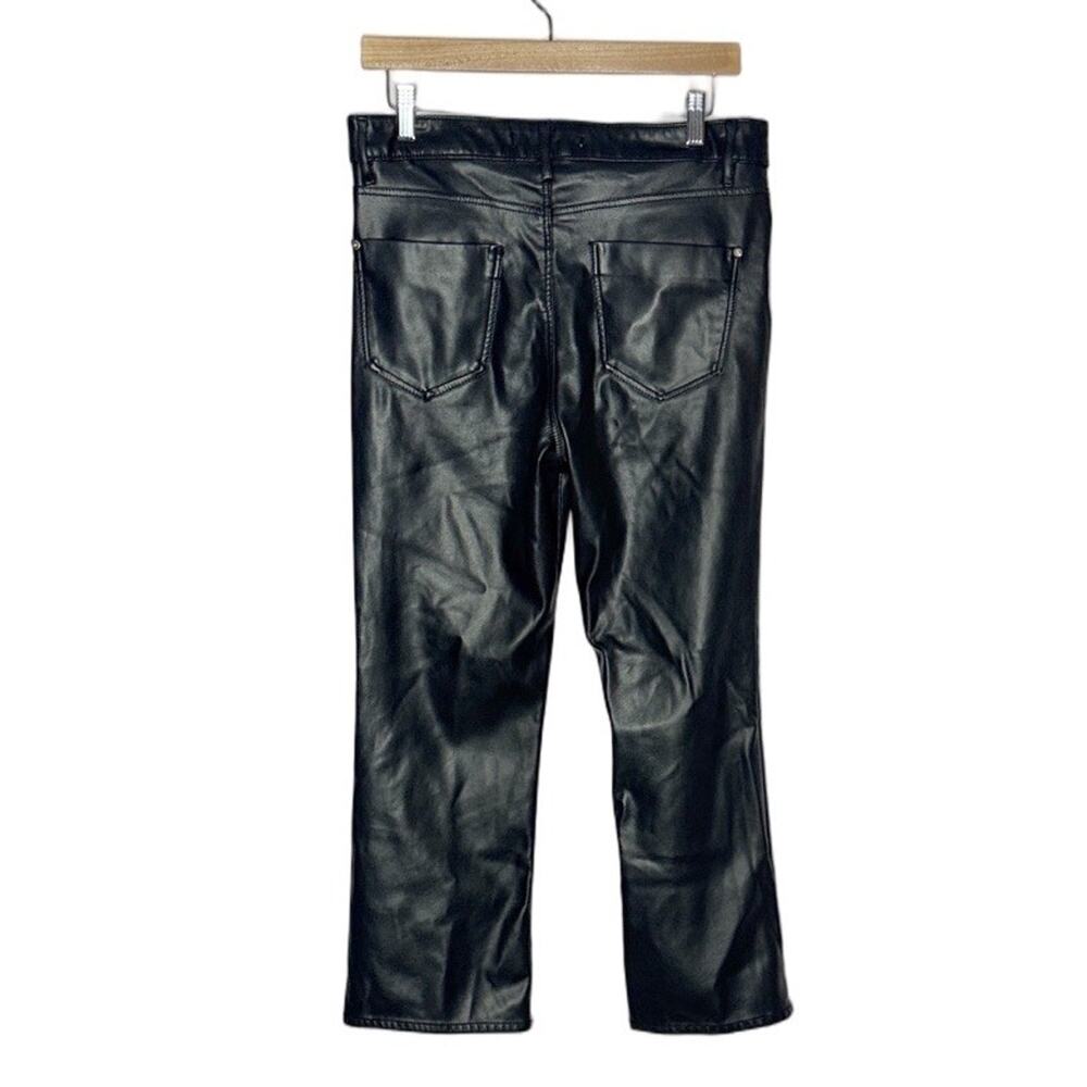 Zara Sleek Black Leather Flare Trousers - Picture 3 of 7